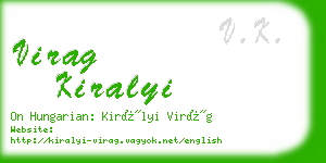 virag kiralyi business card